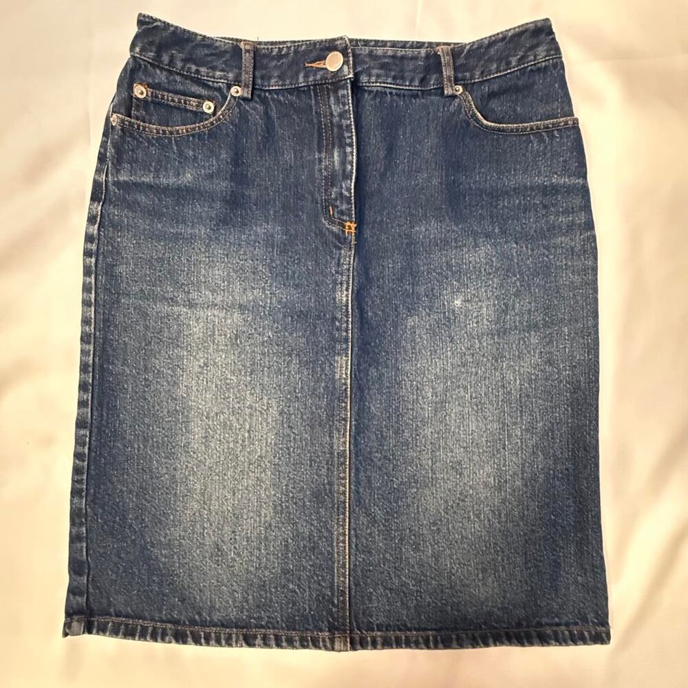 Isaac Mizrahi for Target denim medium-length skirt in navy blue